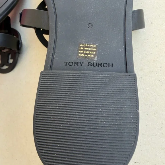 NIB TORY BURCH MILLER SOFT SANDAL  LEATHER PERFECT BLACK  WOMEN SIZE 9 - Picture 10 of 16